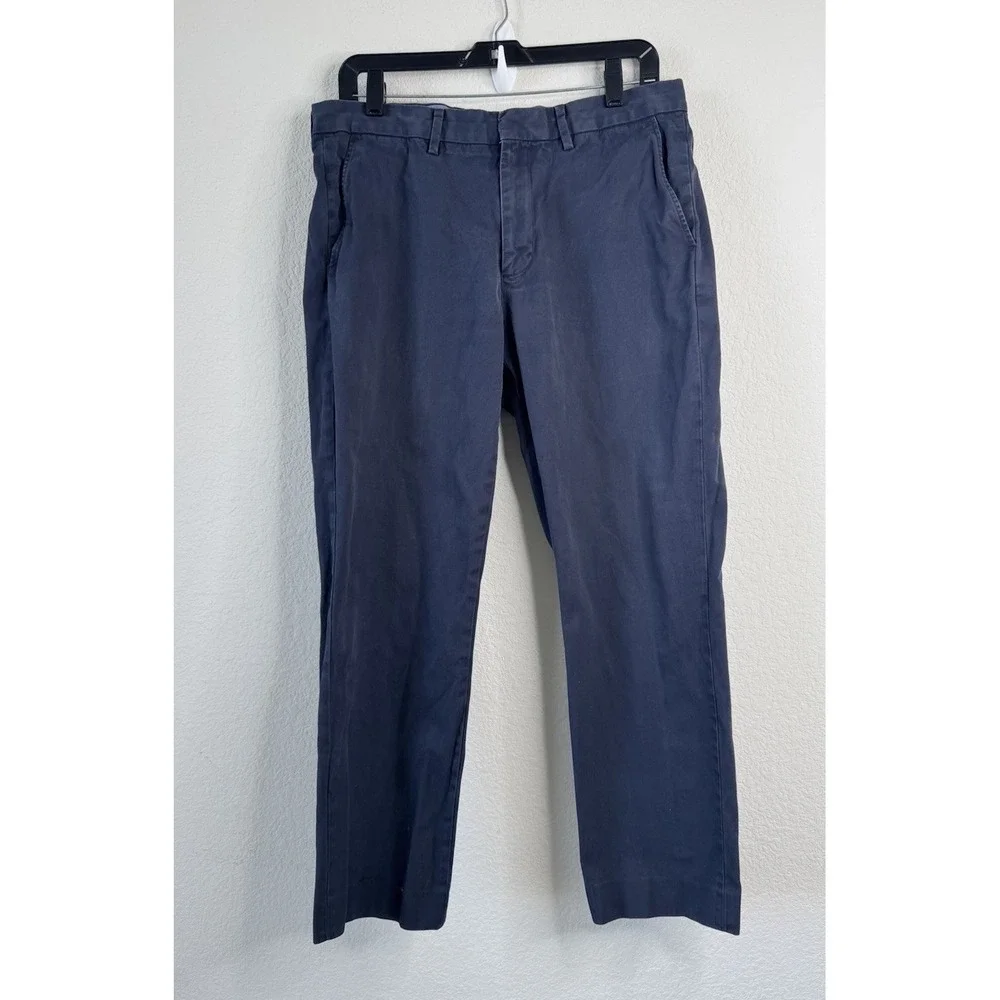J.Crew Bowery Stretch Chino Pants Navy‎ Sz 33x32 Classic Slim Fit Twill Career